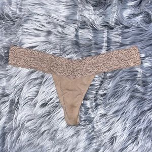 PINK Light Nude Lace Thong Panties